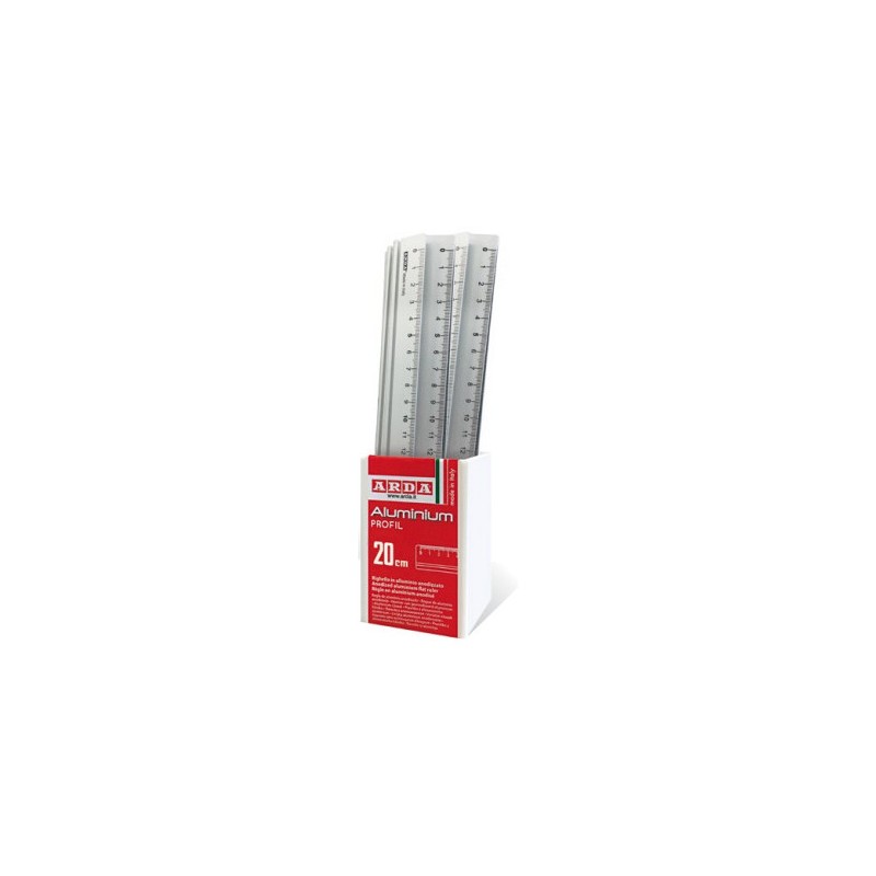 Arda barattolo 15 righelli in alluminio 20 cm 17920BAR