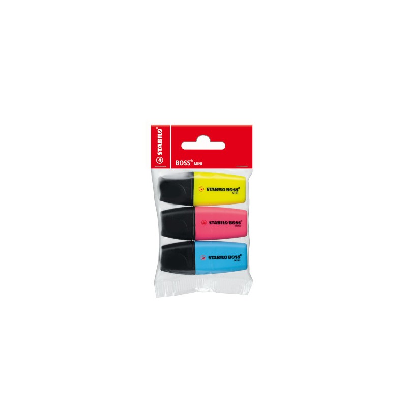 STABILO BOSS MINIpop set 3 evidenziatori inchiostro a base acqua 07/3-12 STABILO BOSS MINIpop set 3 evidenziatori inchiostro a base acqua 07/3-12