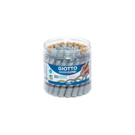 1 - FILA 50 PEZZI GLITTER GLUE GIOTTO 10,5ML. ORO/ARGENTO 5456
