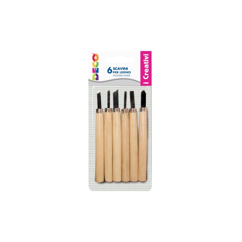 SCAVINI MANICO LEGNO - BLISTER 6 PZ. SCAVINI MANICO LEGNO - BLISTER 6 PZ.