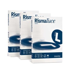 1 - FAVINI  125 fogli Rismaluce carta fotocopie colore bianco A4 200gr A670104