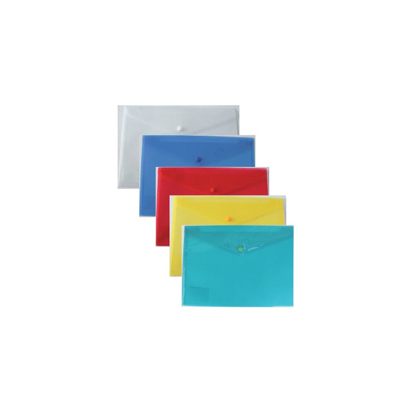 Busta portadocumenti con bottone colori ass. 5 pz. 19x14 01/054-4 Busta portadocumenti con bottone colori ass. 5 pz. 19x14 01/054-4