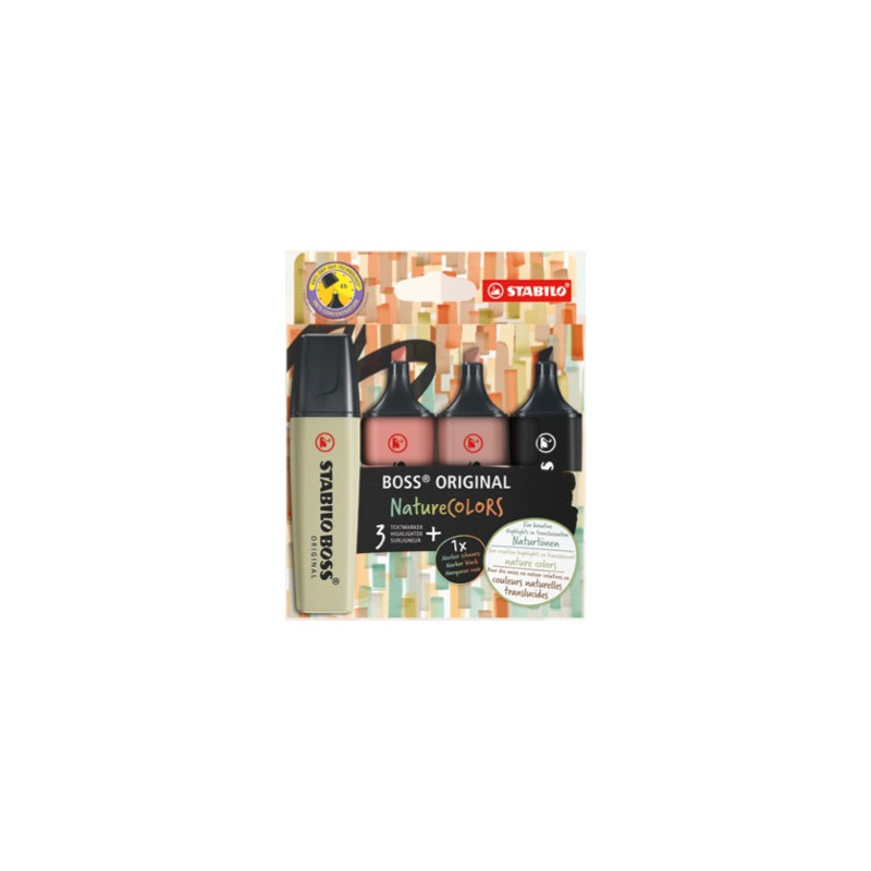 Stabilo Boss Original Nature Colors 4 evidenziatori colori terra 70/4-2-3 Stabilo Boss Original Nature Colors 4 evidenziatori colori terra 70/4-2-3