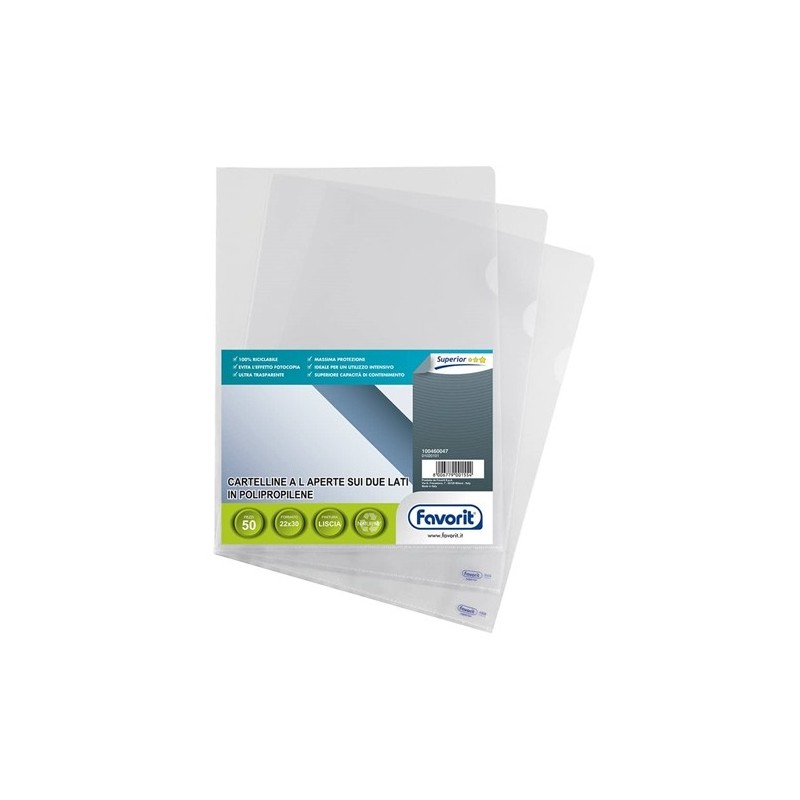 Favorit Pratic Busta A L 22x30 Cm Superior Liscia Trasparente Conf. 50 460047 Favorit Pratic Busta A L 22x30 Cm Superior Liscia Trasparente Conf. 50 460047