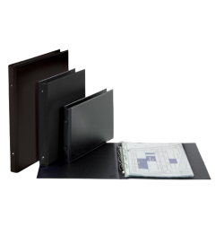 1 - FAVORIT  Raccoglitore a 4 anelli D. 30 cm, Dossier pvc 30x42 nero 460473