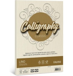 1 - CARTOTECNICA FAVINI Risma Effetto Lino 02 Avorio A4 200gr 50 Fogli A69Q614