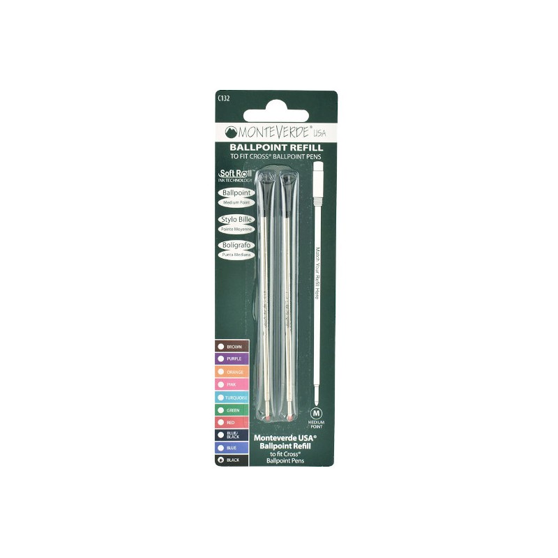 Monteverde refill a sfera per penne Cross punta media nero – blister 2 pezzi J225301