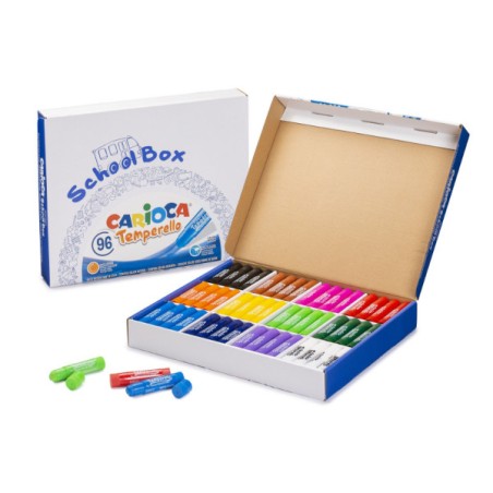 1 - CARIOCA Colori a Tempera SOLIDA Temperelli School Box 96 Pz. 42831