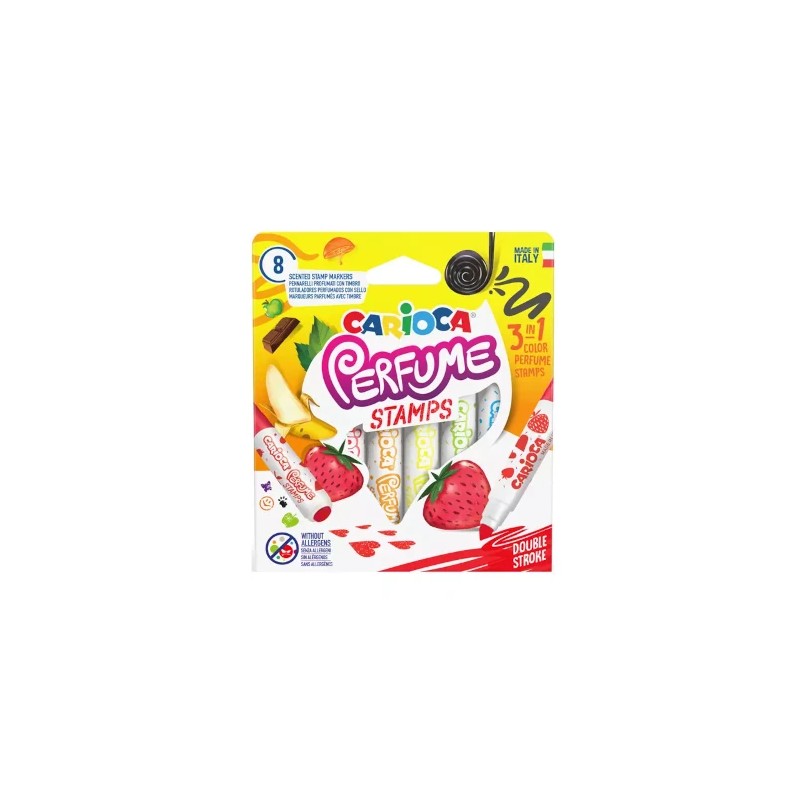 Carioca Perfume Stamps pennarelli profumati doppia punta con stampino 8 pezzi 42988 Carioca Perfume Stamps pennarelli profumati doppia punta con stampino 8 pezzi 42988
