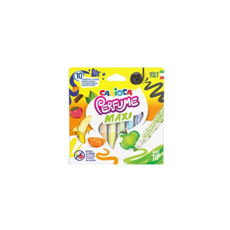 Carioca Perfume Maxi pennarelli profumati punta maxi 10 pezzi colori assortiti 42989 Carioca Perfume Maxi pennarelli profumati punta maxi 10 pezzi colori assortiti 42989