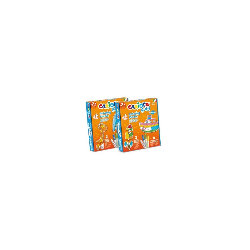 Carioca Baby puzzle da colorare Transport con 8 pennarelli 43080 Carioca Baby puzzle da colorare Transport con 8 pennarelli 43080