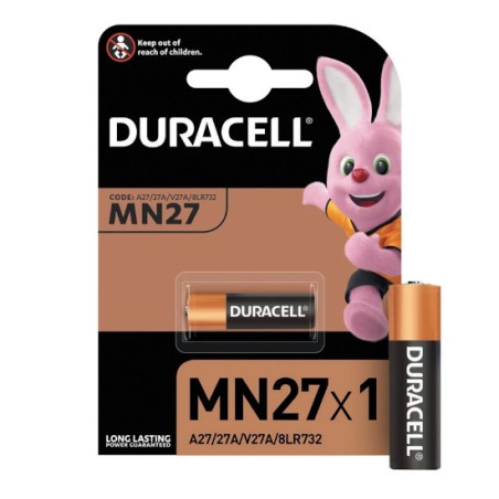 Duracell pila alcalina 12V MN27 (A27, 8LR732) per telecomandi – confezione 1 pezzo