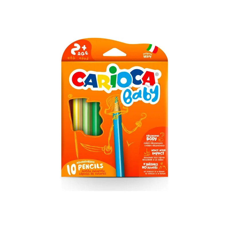 Carioca Baby matitoni colorati triangolari maxi 10 pezzi 42819 Carioca Baby matitoni colorati triangolari maxi 10 pezzi 42819