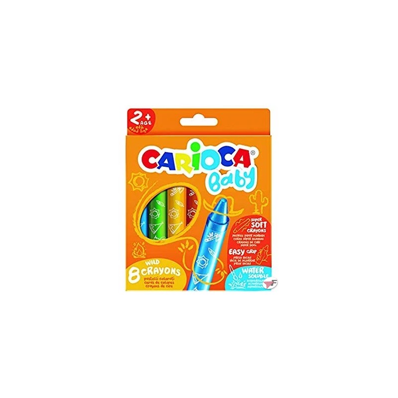 Carioca Baby Wild Crayons pastelloni a cera extra large 8 pezzi 42892 Carioca Baby Wild Crayons pastelloni a cera extra large 8 pezzi 42892