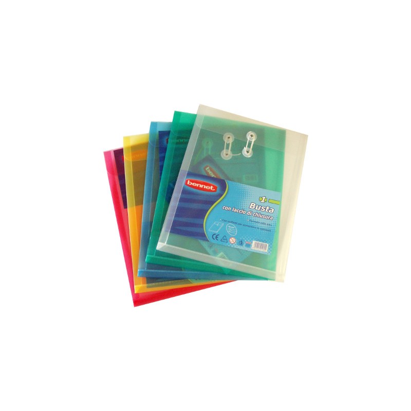Busta porta documenti con laccio e soffietto 5 colori assortiti 9700270 Busta porta documenti con laccio e soffietto 5 colori assortiti 9700270