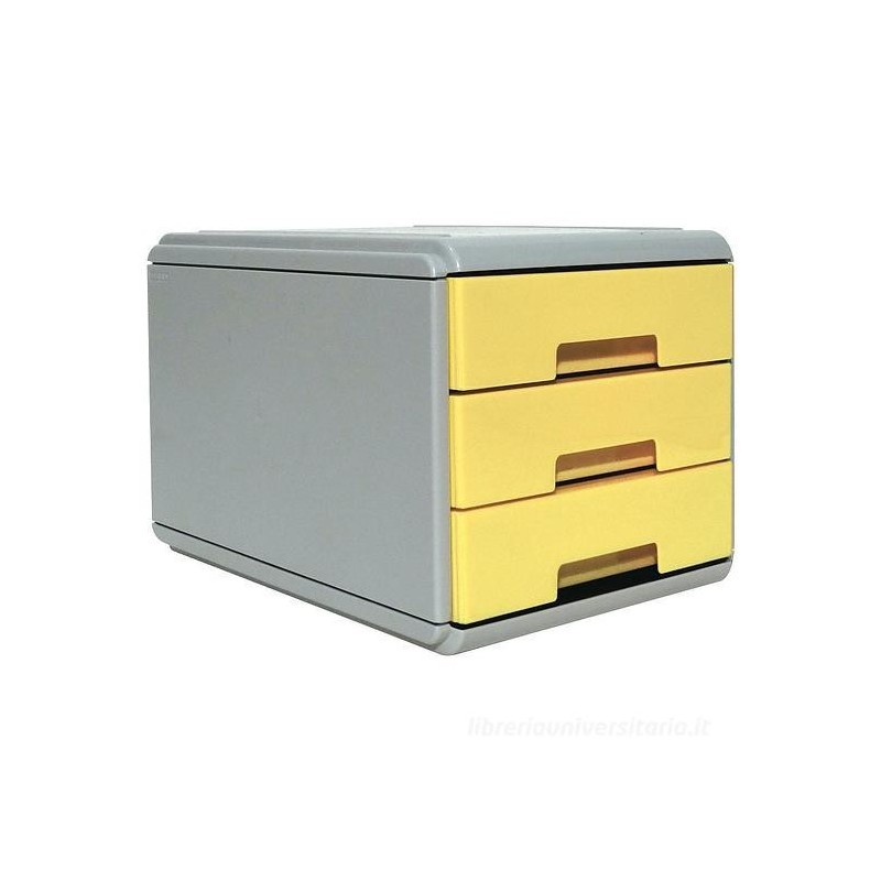Mini Cassettiera Arda Keep Colour Pastel - 17 x 25,4 x 17,7 cm, Corpo Grigio Chiaro con Cassetti Gialli 19P3PPASG Mini Cassettiera Arda Keep Colour Pastel - 17 x 25,4 x 17,7 cm, Corpo Grigio Chiaro con Cassetti Gialli 19P3PPASG