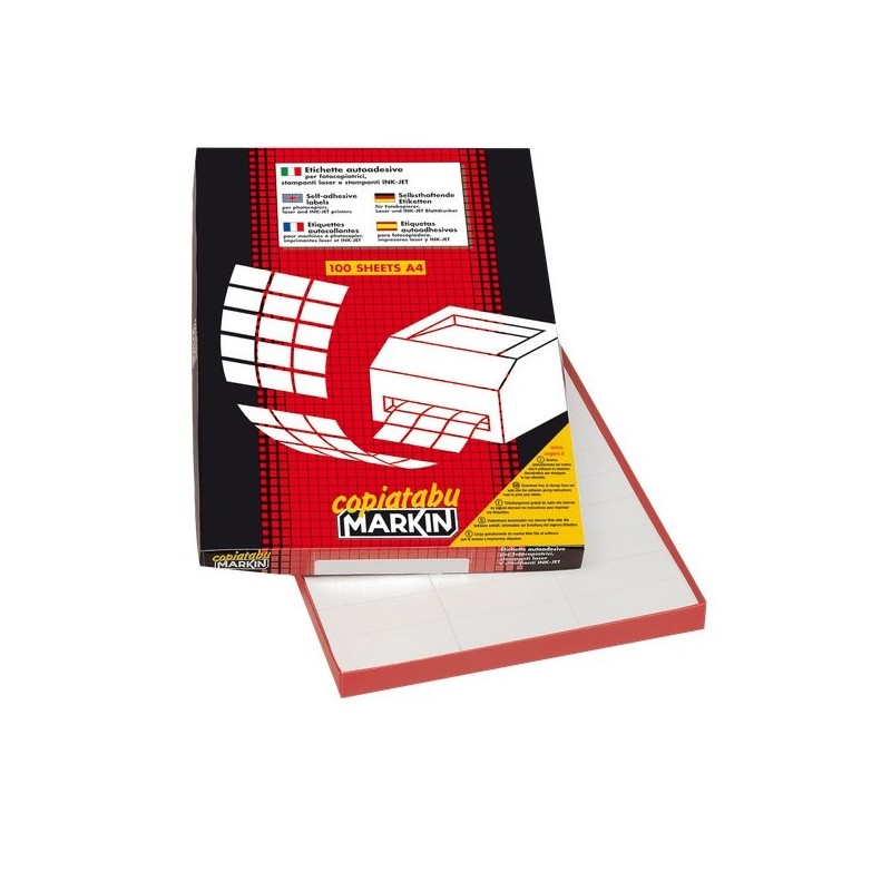 Etichette Autoadesive Markin X210C575 - 101 x 36 mm, Bianche, Confezione da 1600 C/575 Etichette Autoadesive Markin X210C575 - 101 x 36 mm, Bianche, Confezione da 1600 C/575