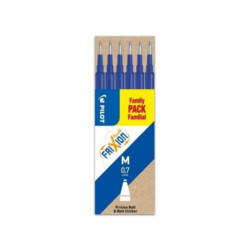 Refil Blu per Penne Cancellabili Pilot FriXion Ball e FriXion Clicker - Punta Media 0,7 mm - 6 Ricariche Refil Blu per Penne Cancellabili Pilot FriXion Ball e FriXion Clicker - Punta Media 0,7 mm - 6 Ricariche