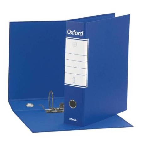 Registratore Esselte Oxford G83 con custodia, formato commerciale 23 x 30, dorso 8 cm, blu - 390783050