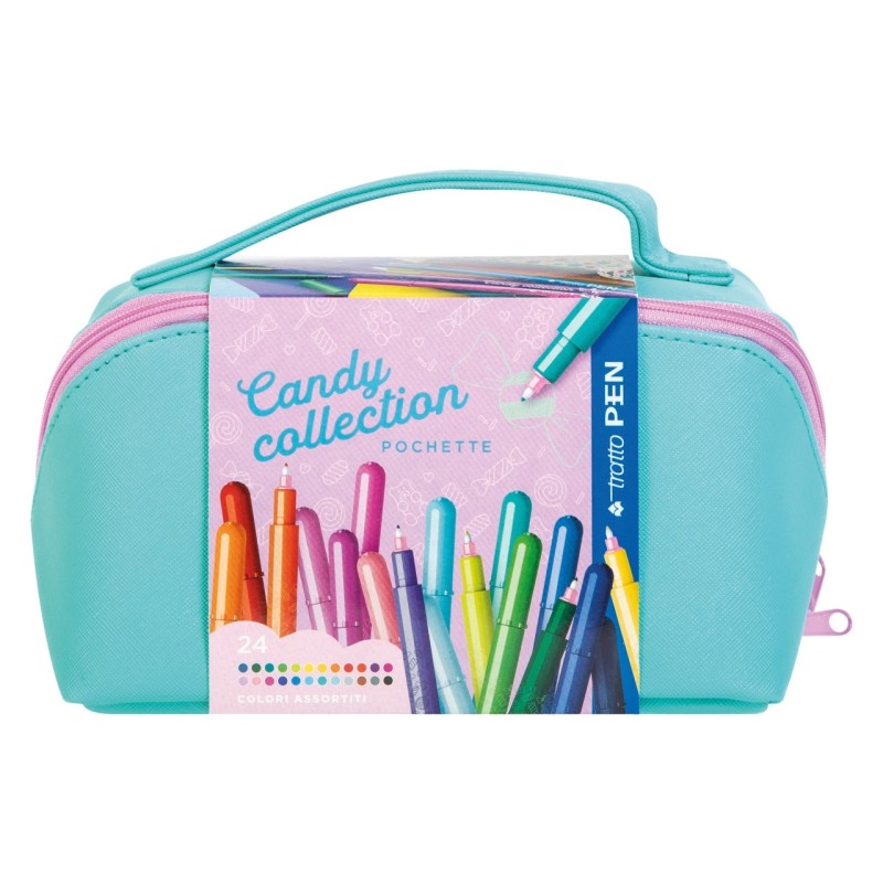 TRATTO PEN CANDY COLLECTION POCHETTE EXTRA LARGE con 24 penne colorate 813600 TRATTO PEN CANDY COLLECTION POCHETTE EXTRA LARGE con 24 penne colorate 813600