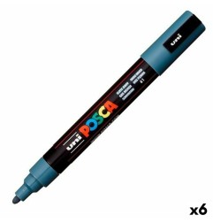 UNI BALL UNIPOSCA Pennarello Marcatore a Base D'Acqua Punta Media Grigio Ardesia 6Pz PC5M 61