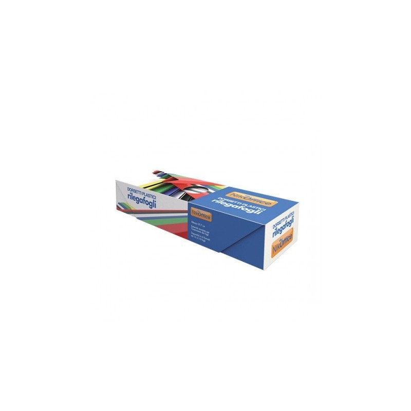 Dorsi rigidi rilegafogli 50 pezzi 8 mm colore nero 38/015 Dorsi rigidi rilegafogli 50 pezzi 8 mm colore nero 38/015