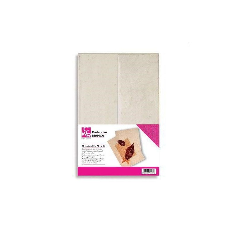 10 Fogli di Carta di Riso Bianca CWR, 100x70 cm, 25 g/m² 10403 10 Fogli di Carta di Riso Bianca CWR, 100x70 cm, 25 g/m² 10403