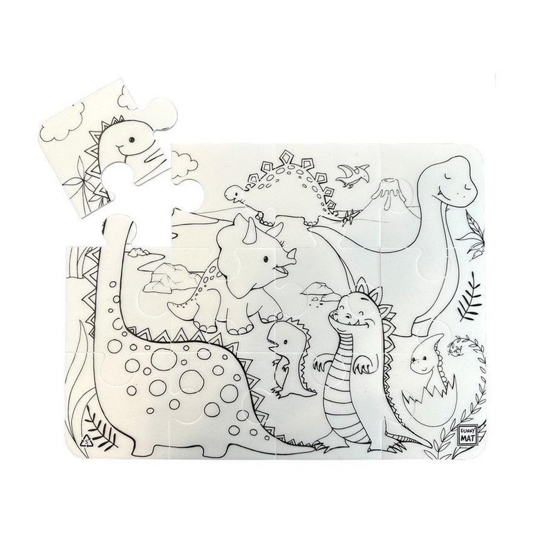 Funny Mat PUZZLE in polipropilene riutilizzabile stampata cm.30X40 -DINOSAURI- 3151 Funny Mat PUZZLE in polipropilene riutilizzabile stampata cm.30X40 -DINOSAURI- 3151