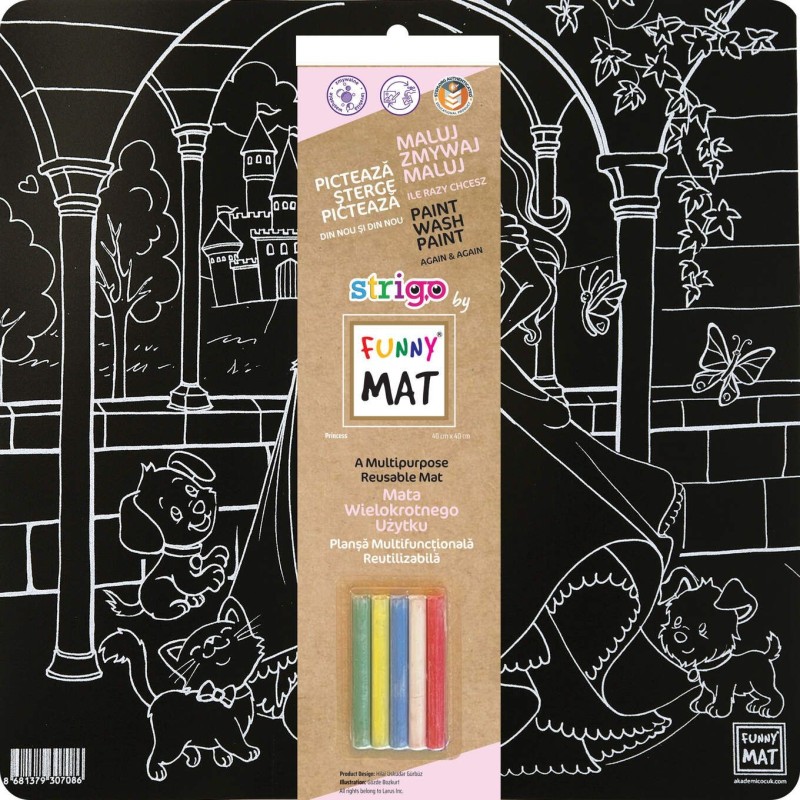 Funny Mat Black Tovaglietta in polipropilene riutilizzabile stampata cm.40x40 -PRINCIPESSA- 0708 Funny Mat Black Tovaglietta in polipropilene riutilizzabile stampata cm.40x40 -PRINCIPESSA- 0708