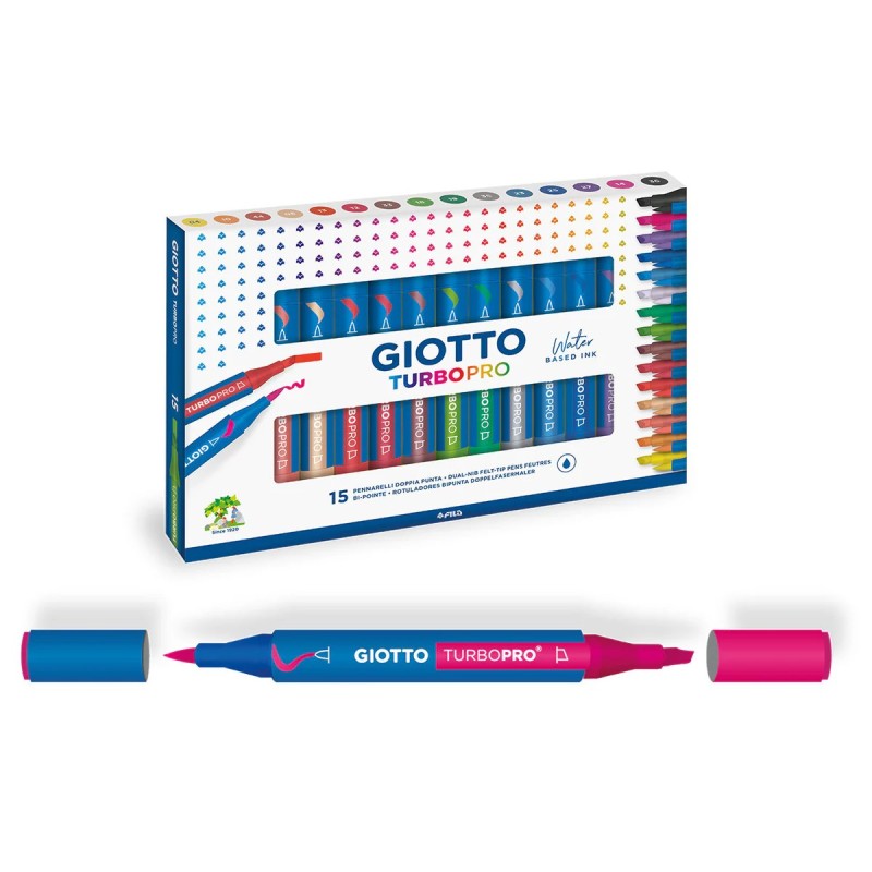 Giotto Turbo Pro Pennarelli Doppia Punta Punta Fine e Maxi 15 Colori F427800 Giotto Turbo Pro Pennarelli Doppia Punta Punta Fine e Maxi 15 Colori F427800