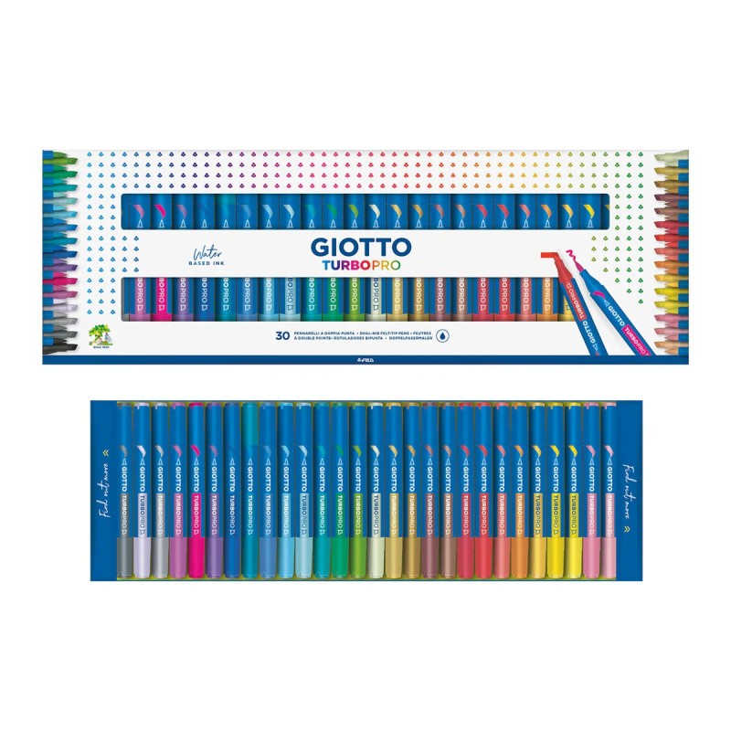 Giotto Turbo Pro Pennarelli Doppia Punta Punta Fine e Maxi 30 Colori F427900 Giotto Turbo Pro Pennarelli Doppia Punta Punta Fine e Maxi 30 Colori F427900