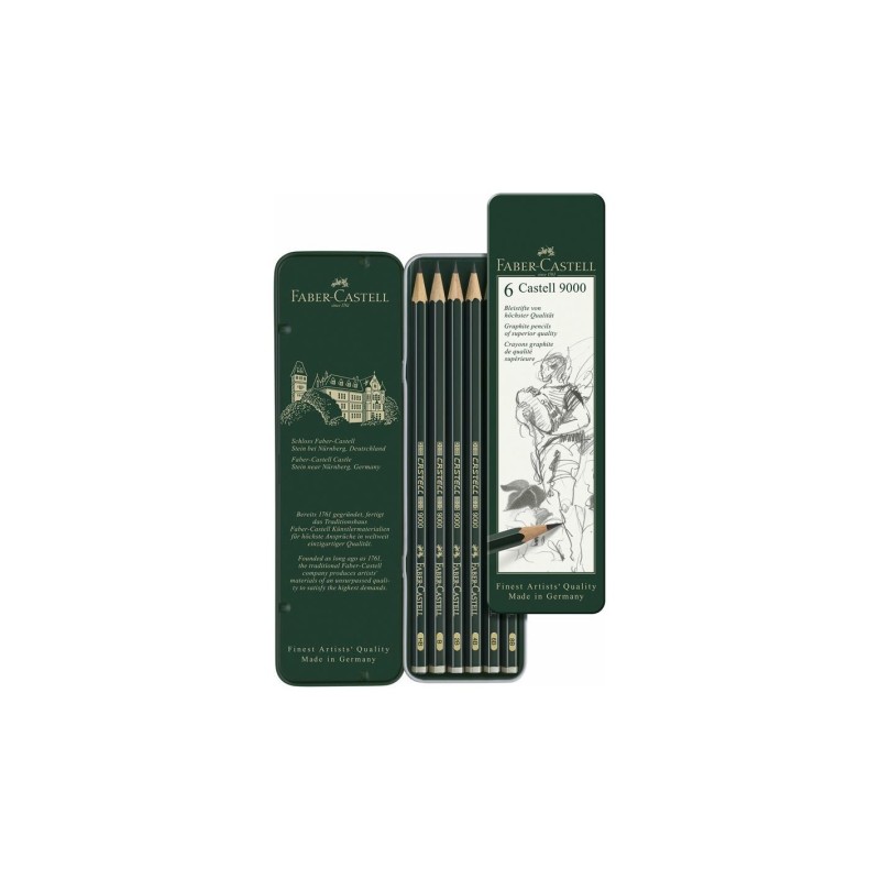 Set di Matite Faber-Castell Castell 9000 - 6 Matite (HB - 8B) - 119063 Set di Matite Faber-Castell Castell 9000 - 6 Matite (HB - 8B) - 119063