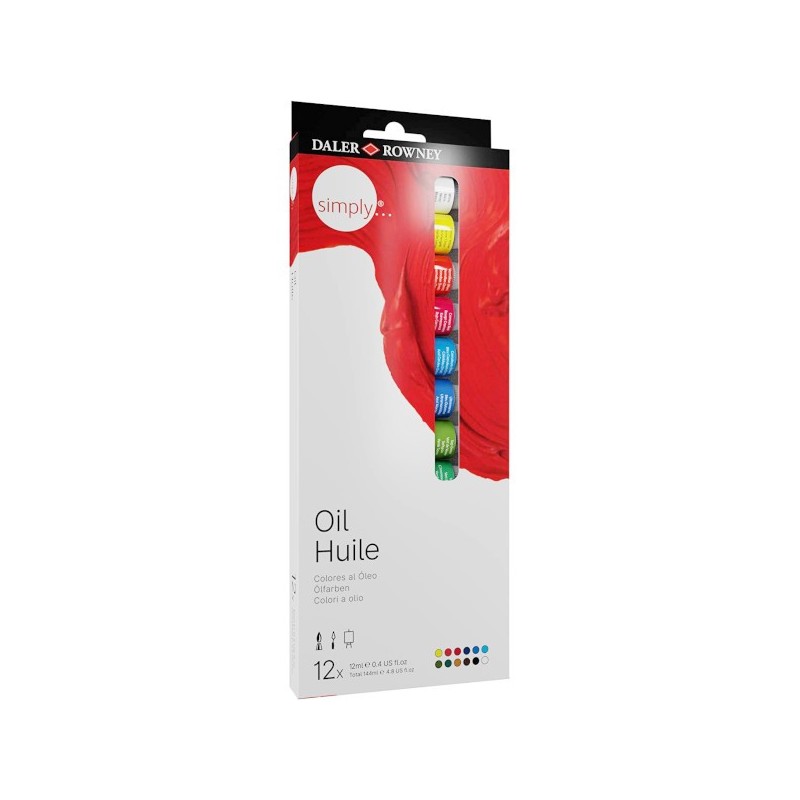 Daler-Rowney Simply set colori a olio 12 tubetti da 12 ml D118500100