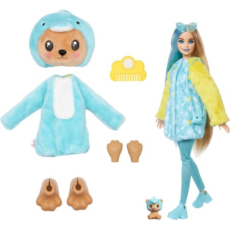Barbie Cutie Reveal - Bambola con Costume Orsacchiotto Delfino HRK22