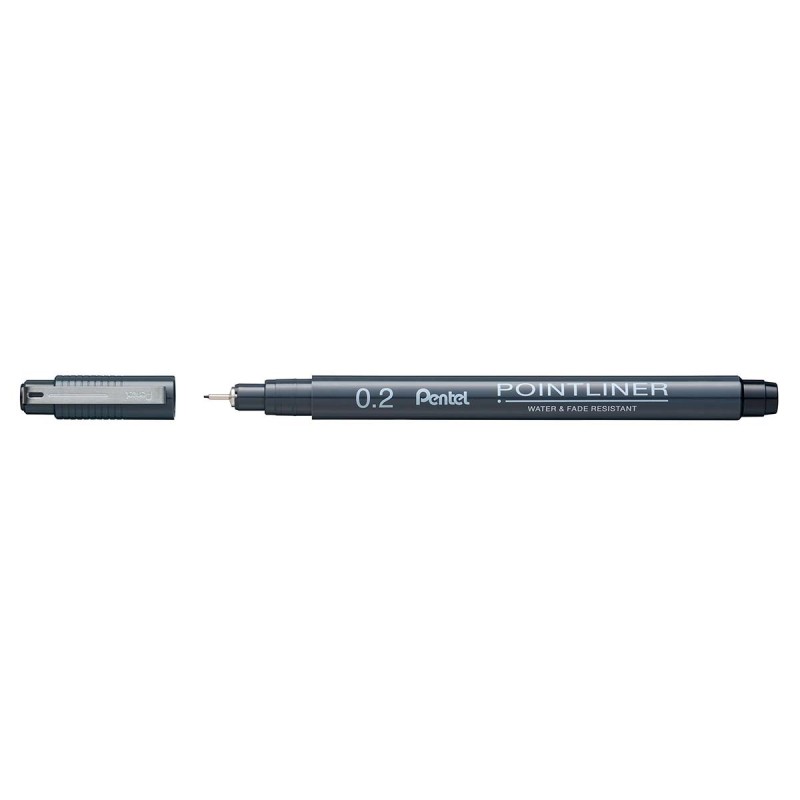 Pentel POINTLINER S209-2A fineliner nero punta 0,2 mm 12 pz Pentel POINTLINER S209-2A fineliner nero punta 0,2 mm 12 pz