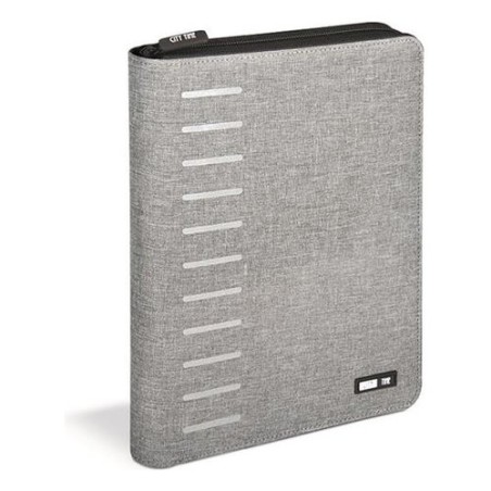 Portablocco portadocumenti Niji City Time formato A5, colore grigio chiaro - 61731
