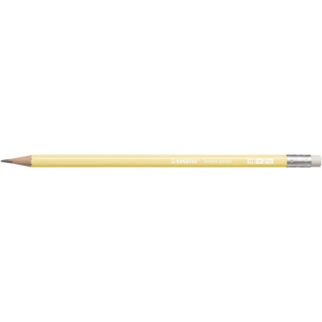 MATITA STABILO SWANO FUSTO PASTEL GIALLO C/GOMMA -12pz 4908/01-HB