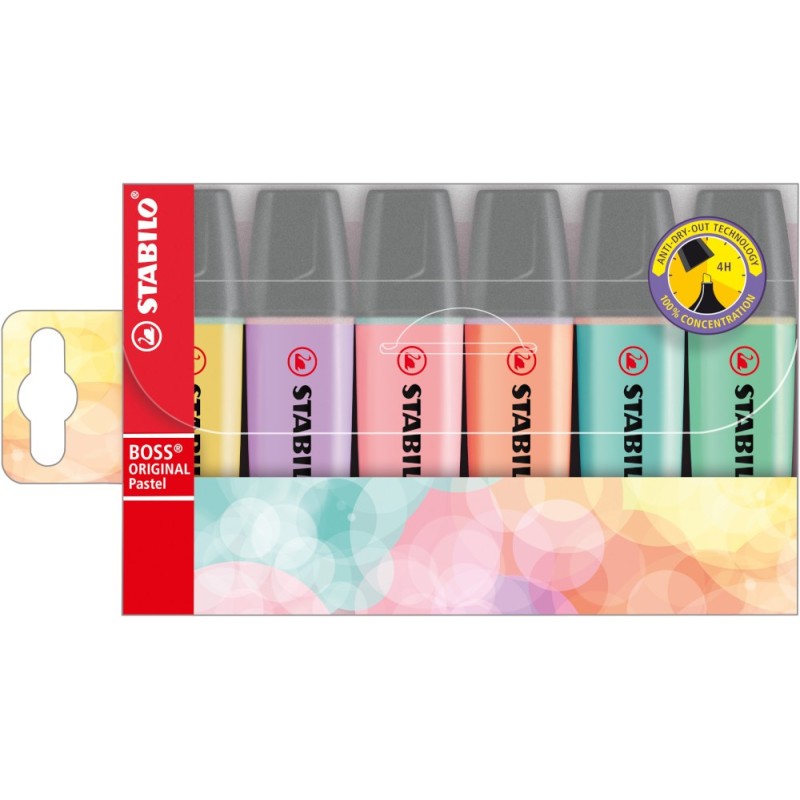 Stabilo Boss Original Pastel 6 evidenziatori colori pastello assortiti 70/6-2
