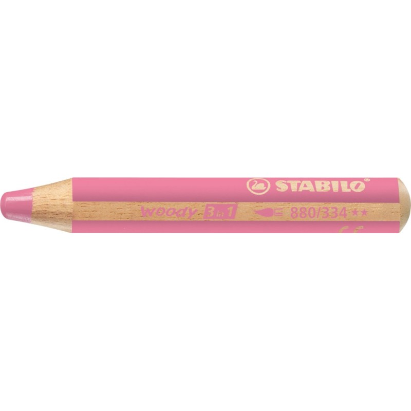 5 pz Matitone colorato Stabilo Woody 3in1 rosa 880/334 5 pz Matitone colorato Stabilo Woody 3in1 rosa 880/334