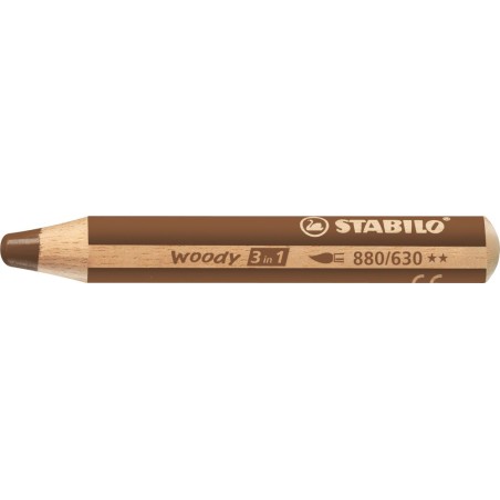 5 pz Matitone colorato Stabilo Woody 3in1 terra d'ombra 880/630