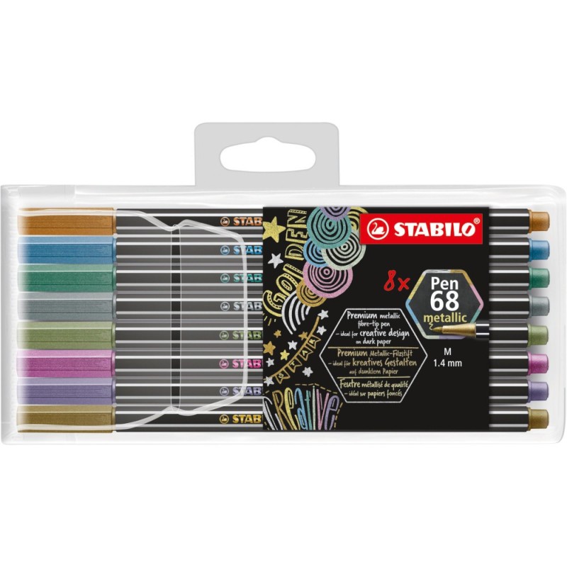 8 pezzi Pennarelli metallic Stabilo Pen 68 6808/8-11 8 pezzi Pennarelli metallic Stabilo Pen 68 6808/8-11