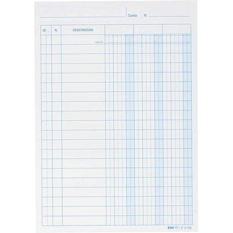 Schede a 3 colonne blu, 100 pezzi 17x12 Edipro - E3166