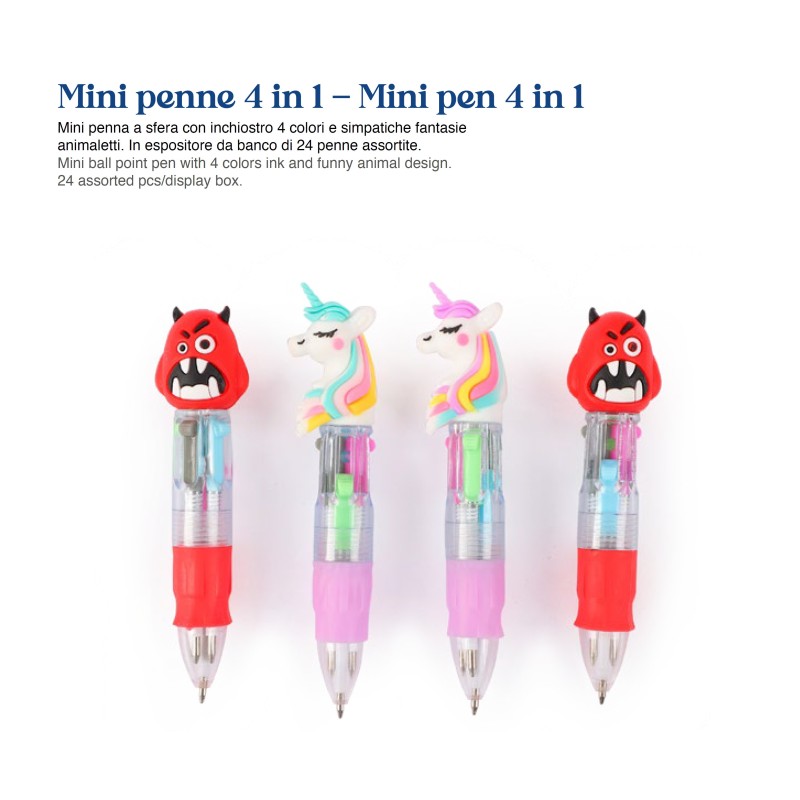 Bluekover Kawaii espositore mini penne a colori fantasie assortite 24 pezzi BK-41 Bluekover Kawaii espositore mini penne a colori fantasie assortite 24 pezzi BK-41