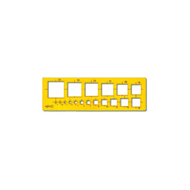 Arda maschera per quadrati mm 1 a 30 in plastica flessibile 7129 Arda maschera per quadrati mm 1 a 30 in plastica flessibile 7129