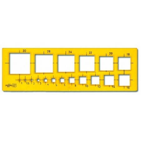 Arda maschera per quadrati mm 1 a 30 in plastica flessibile