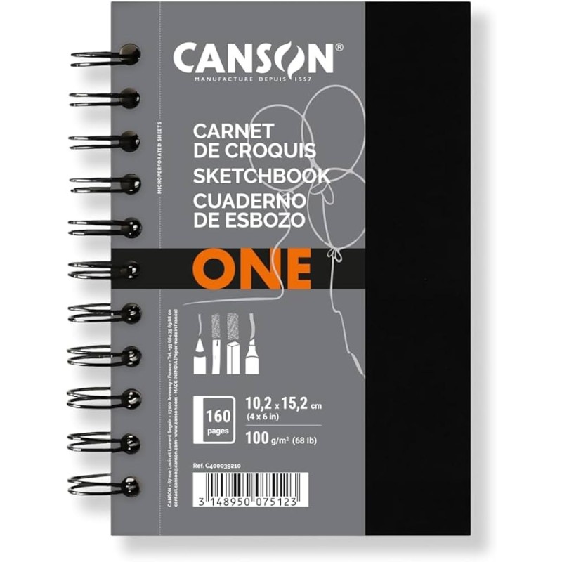 Canson sketchbook spiralato Art Book One 10,2x15,2 cm 100 g/m² 80 fogli C400039210 Canson sketchbook spiralato Art Book One 10,2x15,2 cm 100 g/m² 80 fogli C400039210