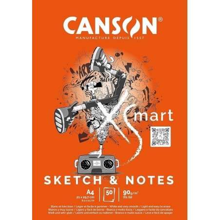 Canson blocco XSmart Sketch & Notes A4 90 g 50 fogli