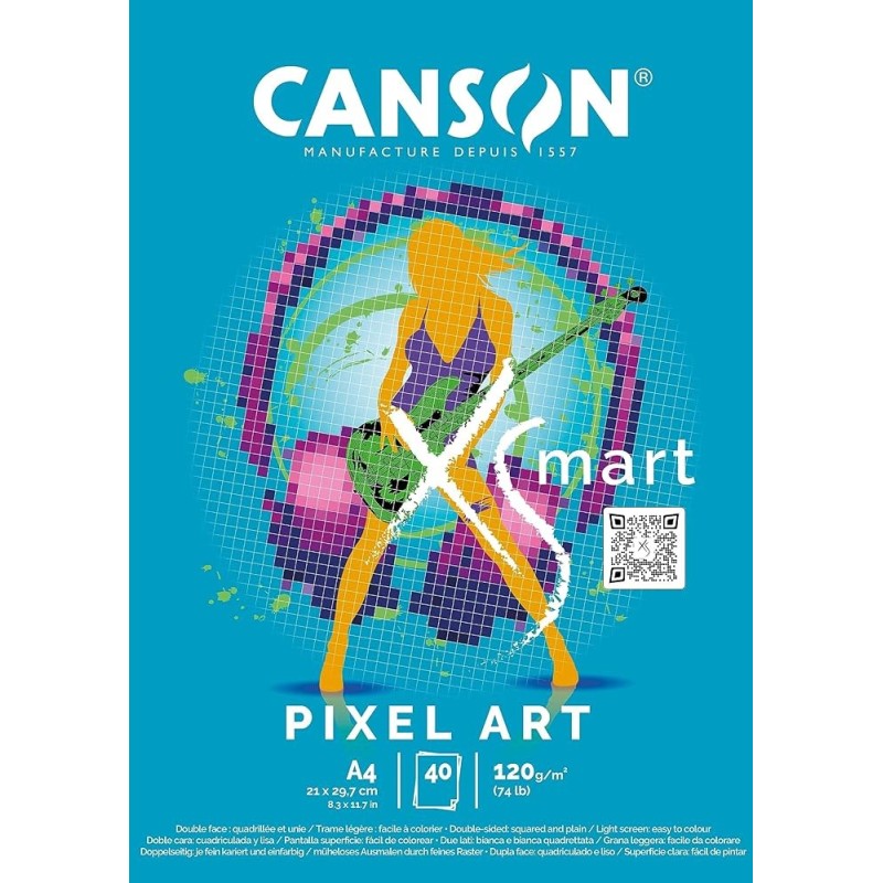 Canson blocco XSmart Pixel Art A4 120 g/m² 50 fogli C32250P004