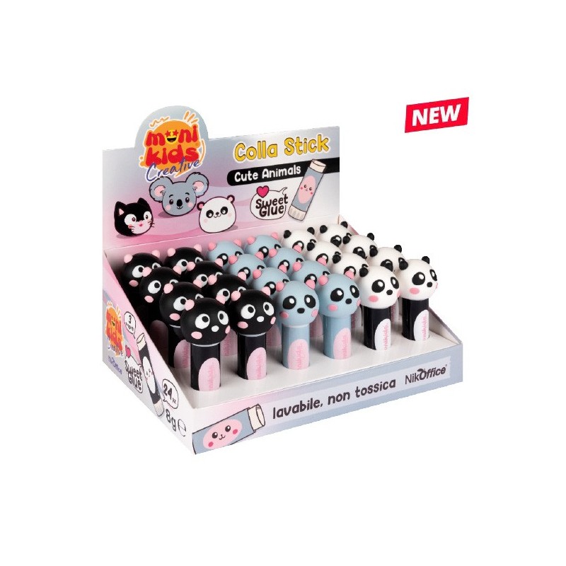 Colla Stick Cute Animals 8 gr espositore 24 Pz in due colori assortiti 22/135 Colla Stick Cute Animals 8 gr espositore 24 Pz in due colori assortiti 22/135