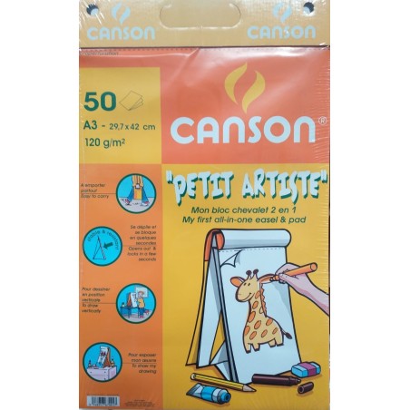 Canson blocco da disegno per cavalletto A3 120 g 50 fogli